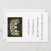 Couronne dorée et Invitation en métal noir (Dos)