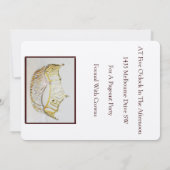 Couronne dorée et Invitation métallique Brown (Dos)