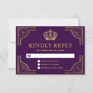 Couronne dorée ornée de pourpre royale RSVP