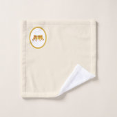 Couronne dorée sur beige sable (Gant de toilette)