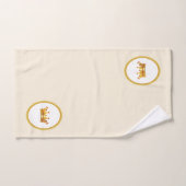 Couronne dorée sur beige sable (Serviette à main)