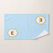 Couronne dorée sur fond blanc et turquoise (Serviette à main)