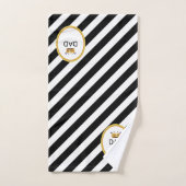 Couronne du roi papa sur le noir et blanc rayé (Serviette à main)