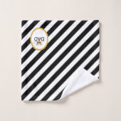 Couronne du roi papa sur le noir et blanc rayé (Gant de toilette)