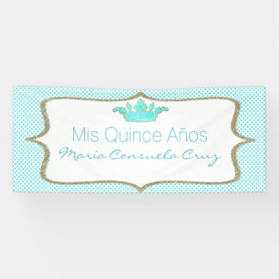 Couronne et bannière de Quinceanera de point de
