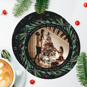 Couronne festive de vacances Feuilles Baies Carte