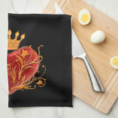 Couronne Filigree Coeur Serviette de cuisine (Quart Plié)