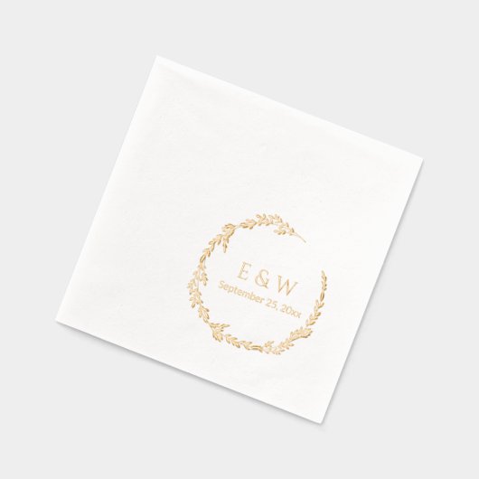 Couronne fleurie de luxe avec Mariage Monogramme (Gauche)