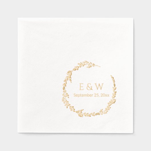 Couronne fleurie de luxe avec Mariage Monogramme (Recto)