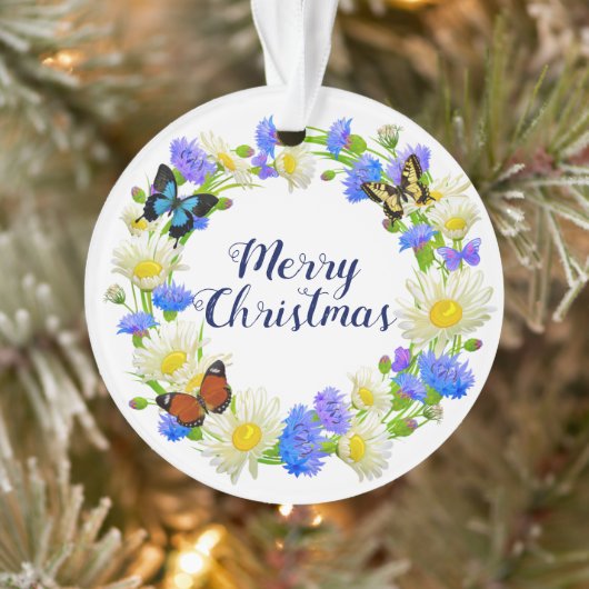 couronne fleurie violette avec papillon (Arbre)