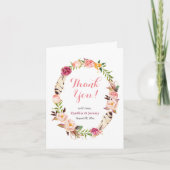 Couronne florale à plumes Boho romantique Merci (Devant)