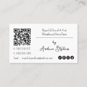 Couronne florale artisanale | Carte de visite arti (Dos)