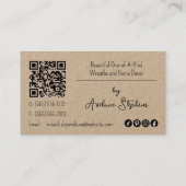 Couronne florale artisanale | Carte de visite arti (Dos)