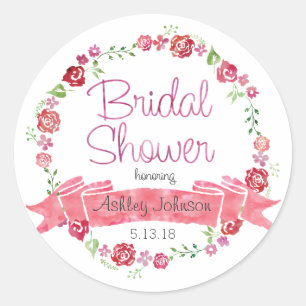 Couronne florale avec Roses - Stickers Fête des ma