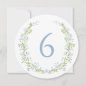 Couronne florale bleue pastel pour numéro de table (Dos)