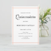 Couronne florale boho rose Invitation Quinceañera (Debout devant)