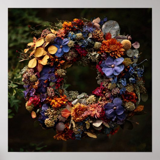 Couronne florale d'automne - Impression d'art (Devant)