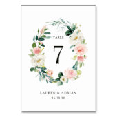 Couronne florale de mariage numéro de table en ros (Par défaut)