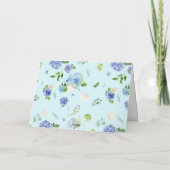 Couronne florale d'hydrangeas bleu aquarelle Merci (Dos)