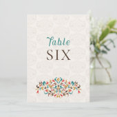 Couronne florale élégante moderne numéro de table (Debout devant)