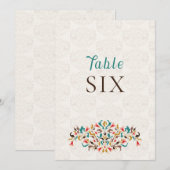 Couronne florale élégante moderne numéro de table (Devant / Derrière)