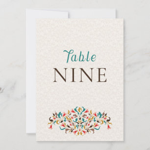 Couronne florale élégante moderne numéro de table 
