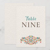 Couronne florale élégante moderne numéro de table (Devant / Derrière)
