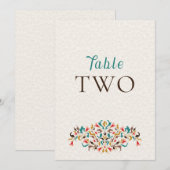 Couronne florale élégante moderne numéro de table  (Devant / Derrière)
