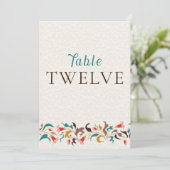 Couronne florale élégante moderne numéro de table (Debout devant)