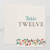 Couronne florale élégante moderne numéro de table (Devant / Derrière)