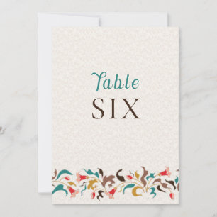 Couronne florale élégante moderne numéro de table