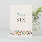Couronne florale élégante moderne numéro de table (Debout devant)