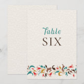 Couronne florale élégante moderne numéro de table (Devant / Derrière)
