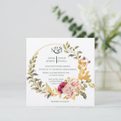 Couronne florale élégante (or) Invitation Invitati (Debout devant)