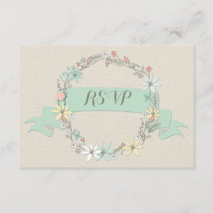 Couronne florale et bannière classique RSVP
