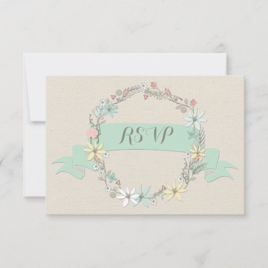 Couronne florale et bannière classique RSVP (Devant)