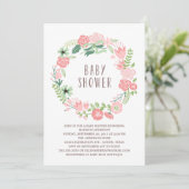 Couronne florale | Faire-part de Baby Shower (Debout devant)