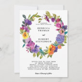 couronne florale faire-part de mariage moderne (Devant)