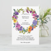 couronne florale faire-part de mariage moderne (Debout devant)