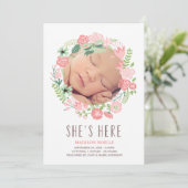 Couronne florale | Faire-part de naissance (Debout devant)