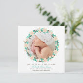 Couronne florale | Faire-part de naissance (Debout devant)