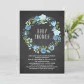 Couronne florale | Invitation Baby shower (Debout devant)