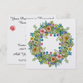 Couronne florale jolie invitation (Devant / Derrière)