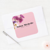 Couronne florale moderne Autocollant carré (Enveloppe)