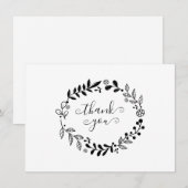 Couronne florale noire et blanche Merci (Devant / Derrière)