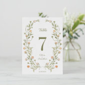 Couronne florale numéro de table de mariage – Bota (Debout devant)
