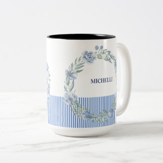 Couronne florale personnalisée sur mug