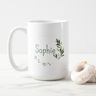 Couronne florale personnalisée tasse à thé classiq