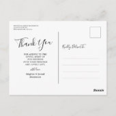 Couronne florale romantique dorée Carte de remerci (Dos)