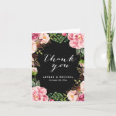 Couronne florale rose élégante moderne Merci (Devant)